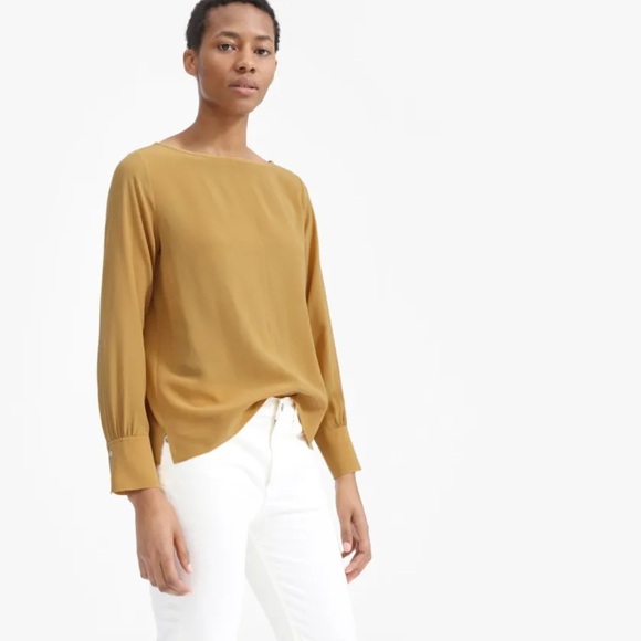 Everlane The Clean Silk Boatneck Blouse - Picture 1 of 8